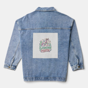 Einhorn Llamacorn Fiesta Premium Vektor POD Kunstw Jeansjacke