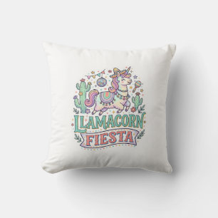 Einhorn Llamacorn Fiesta Premium Vektor POD Kunstw Kissen