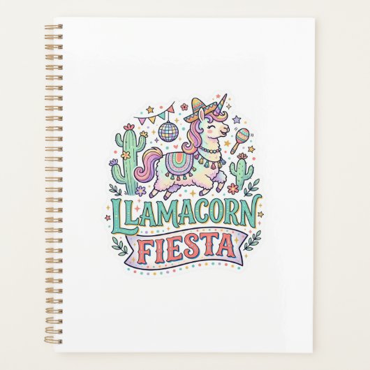 Einhorn Llamacorn Fiesta Premium Vektor POD Kunstw Planer (Vorderseite)