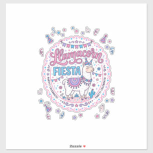 Einhorn Llamacorn Fiesta Spielendes-Shirt Grafik_1 Aufkleber