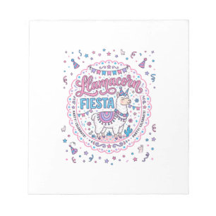 Einhorn Llamacorn Fiesta Spielendes-Shirt Grafik_1 Notizblock