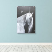 Einhorn & Löwenzahn Leinwanddruck (Insitu (Holzboden))