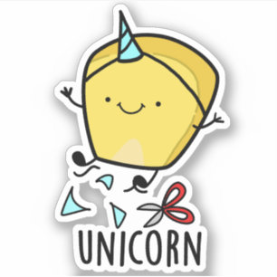 Einhorn Lustiger Mais-Wortwitz Aufkleber