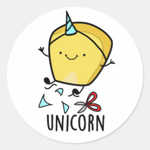 Einhorn Lustiger Mais-Wortwitz Runder Aufkleber