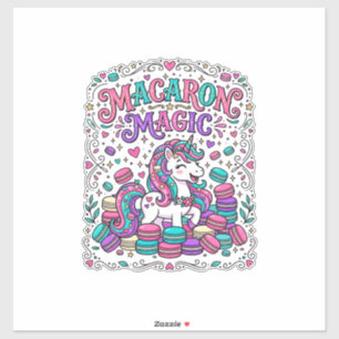 Einhorn Macaron Magie Farbige Marktplatz Kunst Aufkleber