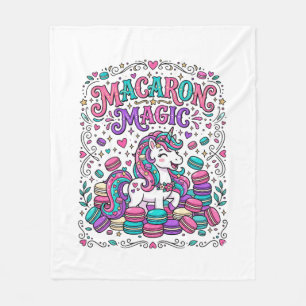 Einhorn Macaron Magie Farbige Marktplatz Kunst Fleecedecke