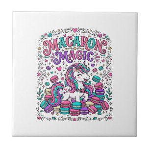 Einhorn Macaron Magie Farbige Marktplatz Kunst Fliese