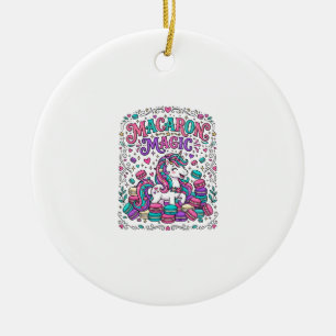 Einhorn Macaron Magie Farbige Marktplatz Kunst Keramik Ornament