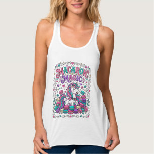 Einhorn Macaron Magie Farbige Marktplatz Kunst Tank Top