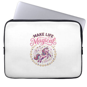 Einhorn macht das Leben magisch POD Fertig Weißer  Laptopschutzhülle