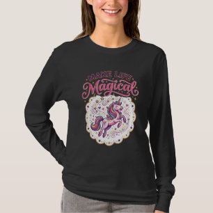 Einhorn macht das Leben magisch POD Fertig Weißer  T-Shirt