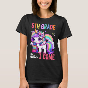 Einhorn-Mädchen der 5. Klasse kommen zurück zur Sc T-Shirt