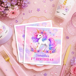 Einhorn-Mädchen-Geburtstag-magischer-Tag-Serviette Serviette