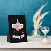 Einhorn Mädchen zum Geburtstag Fotoplatte (Seite)