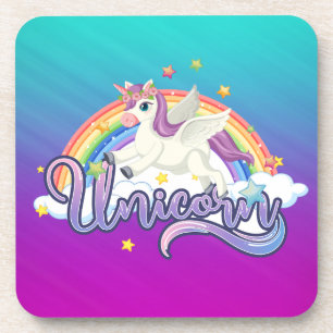 Einhorn Mädchengetränk mit Regenbogen Ombre für ih Getränkeuntersetzer