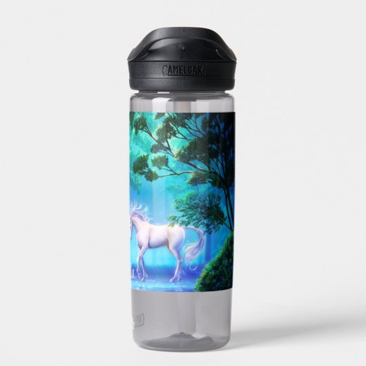 Einhorn Magic Moonlight Forest Name Trinkflasche (Rückseite)