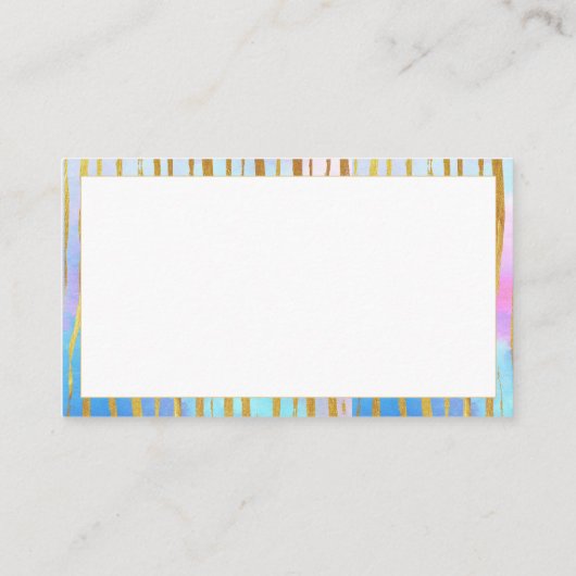 Einhorn Magic Pink Gold Streifen Mit Monogramm Visitenkarte (Rückseite)