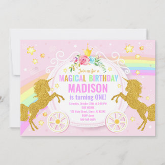 Einhorn Magical Birthday Invasion / Whimsical Einladung