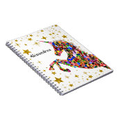 Einhorn Magical Gold Color Glitzer personalisieren Notizblock (Rechte Seite)