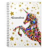 Einhorn Magical Gold Color Glitzer personalisieren Notizblock (Vorderseite)