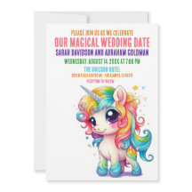 Einhorn Magical Whimsical Girly Wedding Einladung
