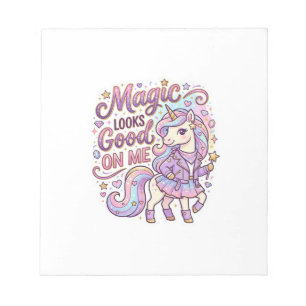 Einhorn-Magie sieht auf mir gut aus Grafikdesign W Notizblock