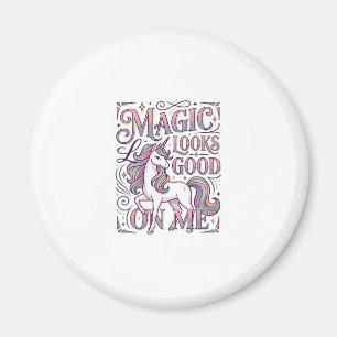 Einhorn-Magie sieht auf mir trendy Shirt Graphi gu Magnet