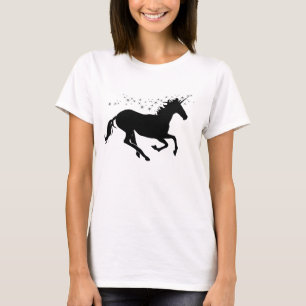 Einhorn-Magie T-Shirt für Frauen in Schwarz