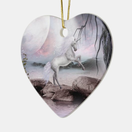 Einhorn-Magie-Verzierung Keramik Ornament (Links)