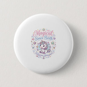 Einhorn Magisch Seit Geburt Druckfertige POD Kunst Button