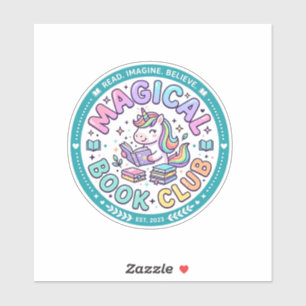 Einhorn Magischer Buchclub Lustiges Shirt Grafik_1 Aufkleber