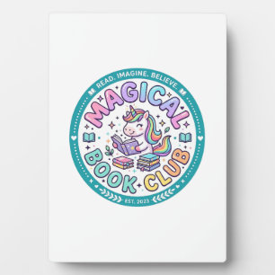 Einhorn Magischer Buchclub Lustiges Shirt Grafik_1 Fotoplatte