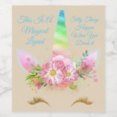 Einhorn Magischer Wein oder Saft Flasche Etikett (Einzelnes Label)