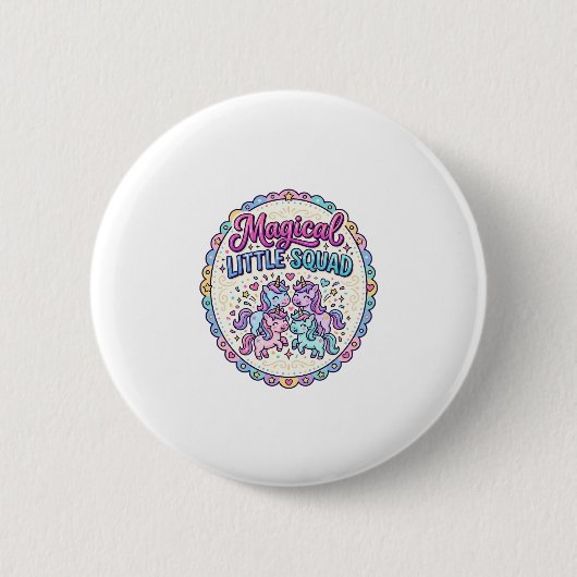 Einhorn Magisches Kleines Squad POD Bereit Apparel Button (Vorderseite)