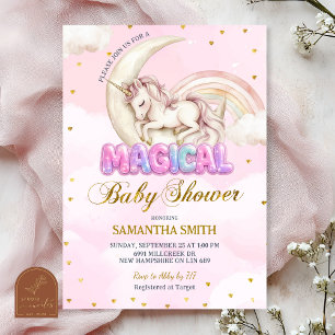 Einhorn Magisches Mädchen Baby Shower Einladung
