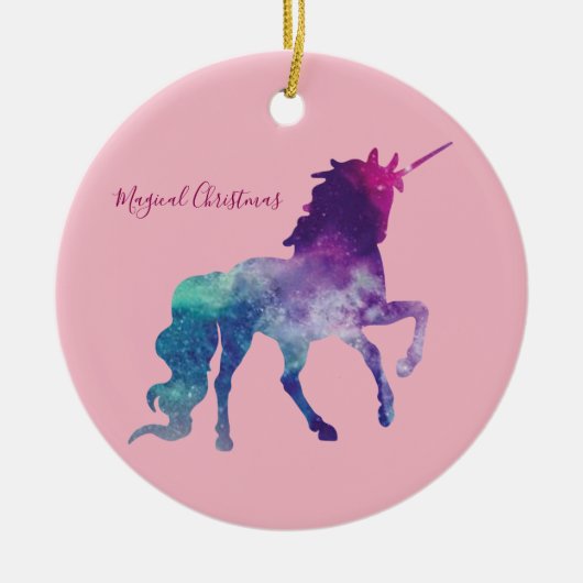 Einhorn-magisches Weihnachten Keramik Ornament (Vorne)