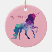 Einhorn-magisches Weihnachten Keramik Ornament (Hinten)