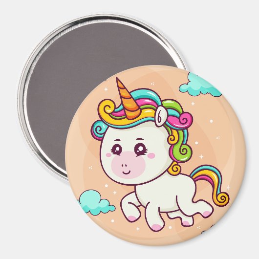 Einhorn Magnet (Vorderseite/Rückseite)