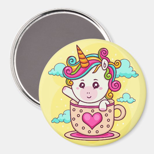 Einhorn Magnet (Vorderseite/Rückseite)