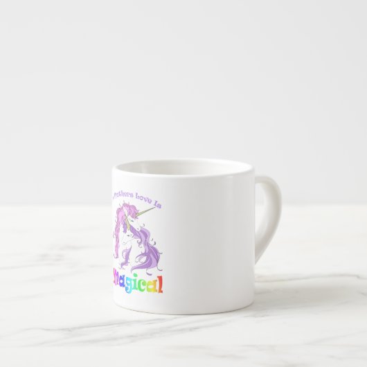 Einhorn Mama Eine Mütter Liebe ist magisch Espressotasse (Vorderseite Rechts)