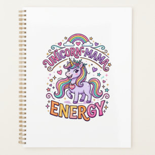 Einhorn Mama Energie Buntes Zazzle Design_1 Planer