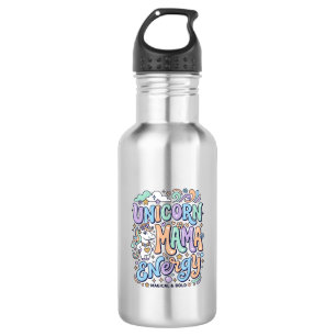 Einhorn Mama Energie Kawaii Vektordesign_1 Edelstahlflasche
