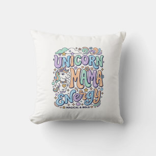 Einhorn Mama Energie Kawaii Vektordesign_1 Kissen