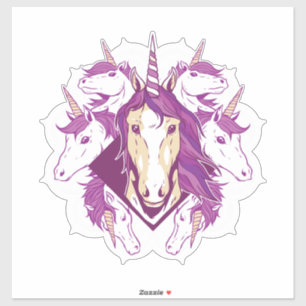 Einhorn-Mandala Aufkleber