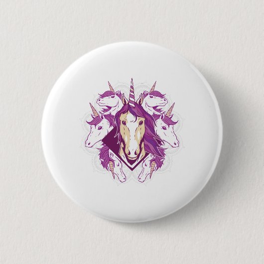Einhorn Mandala Button (Vorderseite)