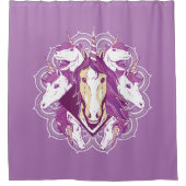 Einhorn Mandala Duschvorhang (Vorderseite)