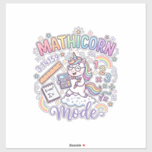 Einhorn Mathicorn Mode Liebenswerte Typografie Des Aufkleber