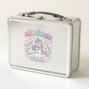 Einhorn Mathicorn Mode Liebenswerte Typografie Des Metall Brotdose