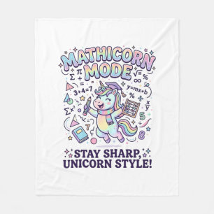 Einhorn Mathicorn Modus Charmantes Weißes Hintergr Fleecedecke