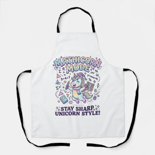 Einhorn Mathicorn Modus Charmantes Weißes Hintergr Schürze